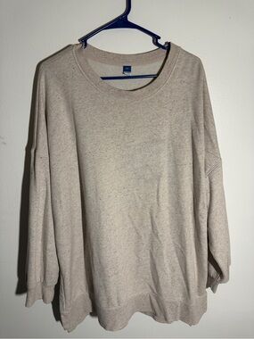 Old Navy Beige Speckled Oversized Crewneck